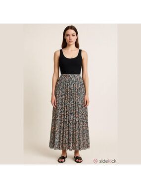 Disney Cinderella Collection Floral Pleated Maxi Skirt Size L
